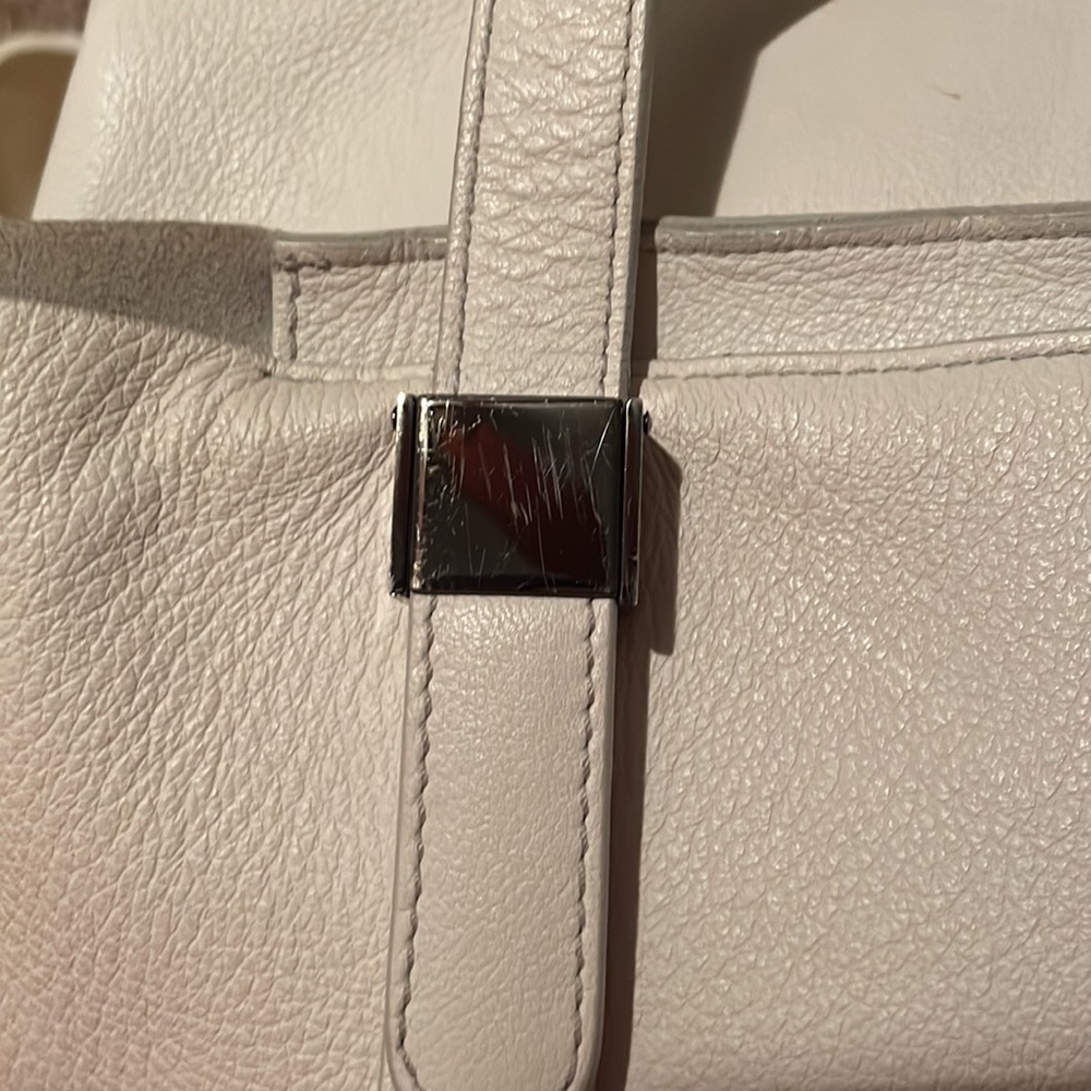 Everlane Italian Leather White / Cream Petra Tote Bag Purse with Metal Accents - Picture 16 of 16